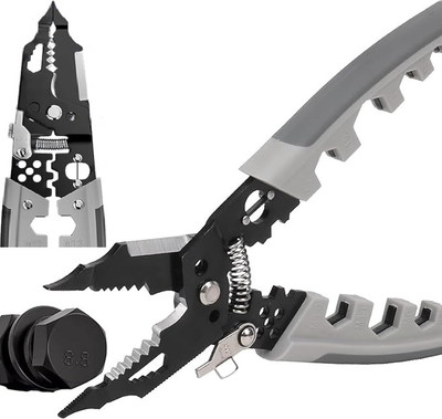 NIRMATSARAY 28 in 1 Multi-Purpose Electrical Stripping Tool Wire Stripper & Crimping Tool Stainless Puller Plier, Cable Looping, Splitting, Stripping Wire Cutter