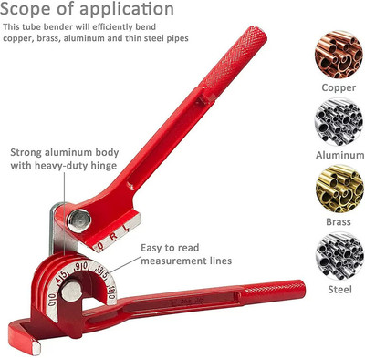 AS TOOL CENTER 3 In 1 Manual Pipe Bender 6-8-10mm 180 Degree Pipe Bender Pipe Cutter