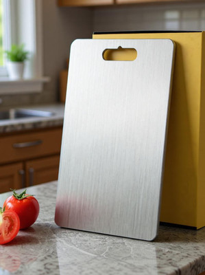 SMARTKIDS Stainless Steel Chopping Board Vegetable,Fruit Cutting, Kneeding, Cake Prep, Heavy Duty Chopping-Board (Size 31.8CM X 21CM) Stainless Steel Cutting Board(Silver Pack of 1)