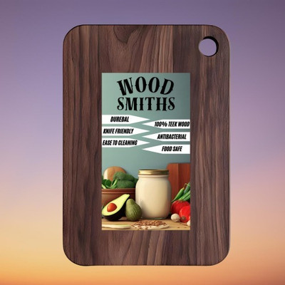 WOODSMITHS Teak Wood Chopping Board Large Cutting & Rolling Surface for Kitchen Use Wooden Cutting Board(Brown Pack of 1 Dishwasher Safe)