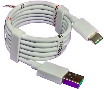 NUKAICHAU USB Type C Cable 6.5 A 1.00385999999995 m Copper Braiding mi charger 18w Data cable type c(Compatible with OPPO, REALME, NARZO, ONEPLUS, VIVO, IQOO, SAMSUNG, MOTOROLA, MI, REDMI, POCO, White, One Cable)
