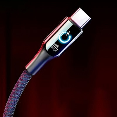 CLAT Intelligent Power Off Led Light and Quick Charging Indicator 1 m USB Type C Cable(Compatible with SAMSUNG, VIVO, OPPO, REALME, REDMI, IQOO, INFINIX, RED)