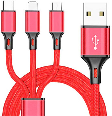 RSDWAG 3-in-1 Cable 1.5 m 3 in 1 charging cable multi charging cable for charger (BLUE 3 IN 1 FAST CHARGING CABLE(Compatible with ONE PLUS 6, 7, VIVO, REDMI, OPPO, Red, One Cable)