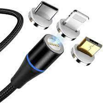 ENMORA 3-in-1 Cable 3 m market offer .3 in 1 MAGNETIC simpal CABEL, phone 8(Compatible with Power Cord, Black)