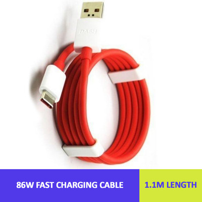 NEASH 86W/6.5A SUPER FAST CHARGING Type C CABLE VOOC/DART/DASH/WARP/SUPERVOOC 1.1 m USB Type C Cable(Compatible with All Vivo, Oppo, Samsung, Gionee, Mi, Vivo, One Plus and Boat, Red)
