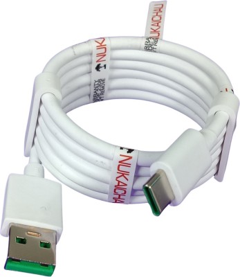 NUKAICHAU USB Type C Cable 6.5 A 1.00207999999997 m Copper Braiding 18 watt type c charger vivo(Compatible with data cable for redmi note 8, White, One Cable)