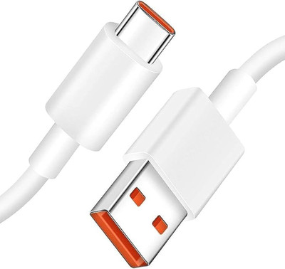 Tiagun USB Type C Cable 1 m HD USB Type C Cable 6.3 A 1 m 65W DART/VOOC USB TYPE C CHARGING WHITE CABLE(Compatible with Mobile, White)