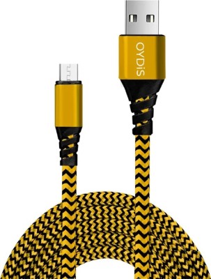 oydis Micro USB Cable 1 m USB-A to Micro USB Fast Charging Cable 3A Braided & Metal with free Pop Socket(Compatible with Mobile, Tablet, Gaming Console, Smart Watch, Gold & Black, One Cable)