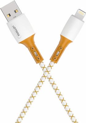 UTRAX Lightning Cable 3 A 1 m Triple Coated - Nylon Braided with Crystal Coating Cable with 50000+ Bending Life Span(Compatible with All Lightning to USB supported devices, White, One Cable)