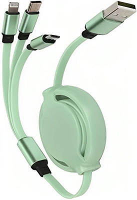 Green 3A Multi Pin Cable 1.2 Meter 1 m Power Sharing Cable(Compatible with all devices, Green)