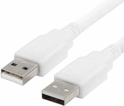 Chias Reversible USB 2.0 2 A 1 m USB 3.0 Male to Male Cable High-Speed USB 3.0 A to A Extension for Data Transfer Compatible with Laptop,Hard Disk,Camera,Laptop Cooler,DVD Player(Compatible with Laptop, Scanner, DVD Player,Modem, Printer, White)