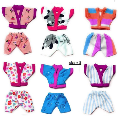 kanha collection dbsh, size 3, laddu gopal night suit (pack of 1), thakur ji poshak Dress(Cotton)