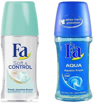 FA Soft With Aqua Roll On Deodorant Roll-on  -  For Men & Women(50 ml, Pack of 2)