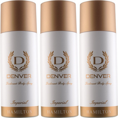 DENVER Imperial 165 Ml Combo Deodorant Spray  -  For Men(495 ml, Pack of 3)