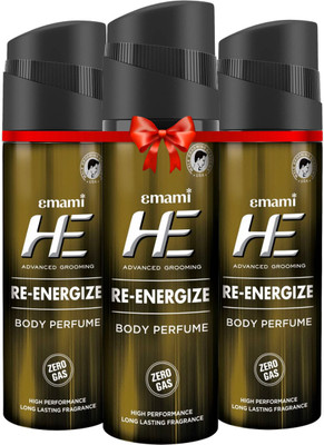 HE Re-Energize Deodorant Spray  -  For Men(120 ml, Pack of 3)