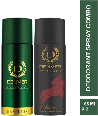 DENVER 165 ml & Champ 165 ml Combo Deodorant Spray  -  For Men(330 ml, Pack of 2)