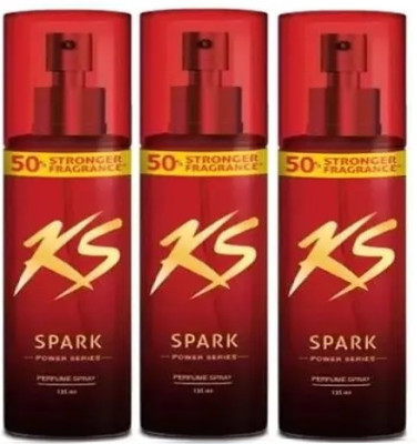 KS |3-SPARK POWER SERIES|(PACK OF 3) 135ml X 3 (COMBO PACK) Perfume Body Spray  -  For Men & Women(405 ml, Pack of 3)
