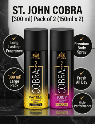 ST-JOHN Cobra Daytime and Juicy Deodorant Spray for 150ml Each Deodorant Spray - For Men & Women(300 ml, Pack of 2)