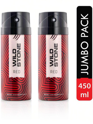 Wild Stone Red - Deodorant Spray  -  For Men(450 ml, Pack of 2)