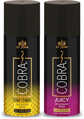 ST-JOHN Cobra Daytime and Juicy Deodorant Spray for 150ml Each Deodorant Spray - For Men & Women(300 ml, Pack of 2)