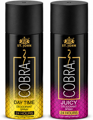 ST-JOHN Cobra Daytime and Juicy Deodorant Spray for 150ml Each Deodorant Spray - For Men & Women(300 ml, Pack of 2)