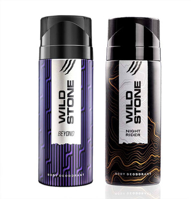 Wild Stone Night Rider and Beyond Deodorant Spray  -  For Men(300 ml, Pack of 2)