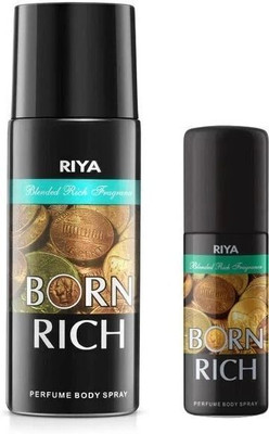 Riya Born Rich Deodorant For Unisex 150 ML With 40 ML Born Rich Deodorant Deodorant Spray - For Men & Women(190 ml, Pack of 2)