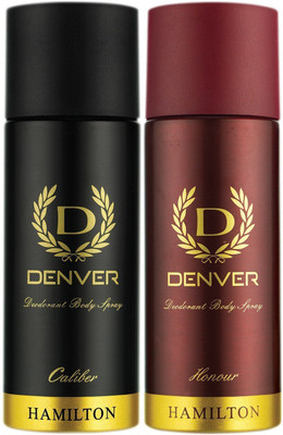 DENVER Honor and Caliber Deodorant Spray  -  For Men(165 ml, Pack of 2)