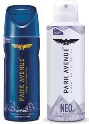 PARK AVENUE One Storm, One Neo Signature Deodorant Combo for Men(Pack of 2) Deodorant Spray  -  For Men(200 ml, Pack of 2)