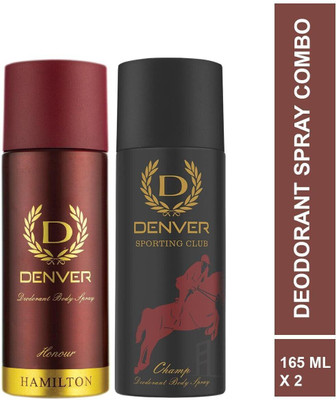 DENVER Hamilton Honour 165 ml & Champ 165 ml Combo Deodorant Spray  -  For Men(330 ml, Pack of 2)