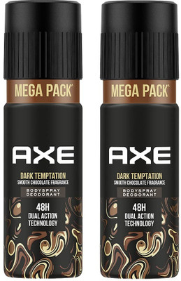 AXE Dark Temptation Long Lasting For Men Body Spray  -  For Men(215 ml, Pack of 2)