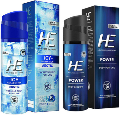 HE Combo of Icy Collection Arctic And Power Perfume Body Spray  -  For Men & Women(240 ml, Pack of 2)