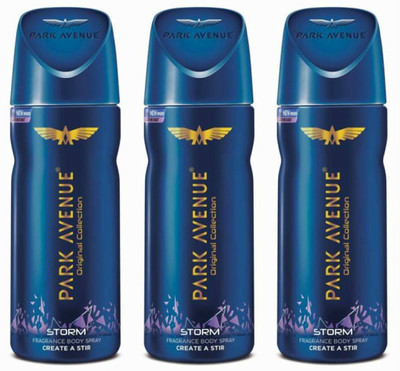 PARK AVENUE 3 Storm Deodorant Spray  -  For Men(450 ml, Pack of 3)