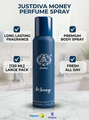 JUST DIVA Money Long Lasting No Gas Deodorant Spray - For Men(120 ml)