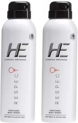 HE Advanced Grooming Respect Perfumed 300ML(PACK OF 2) Body Spray  -  For Men(300 ml, Pack of 2)