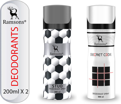 RAMSONS Secret Code and STUD Deodorant Combo Deodorant Spray  -  For Men & Women(400 ml, Pack of 2)