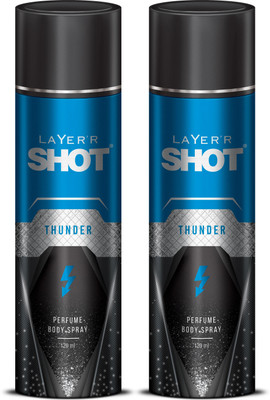 LAYER'R Shot Thunder Deodorant Spray - For Men(240 ml, Pack of 2)