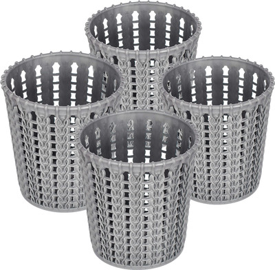 KUBER INDUSTRIES 4 Compartments Plastic Pen Holder(Grey)
