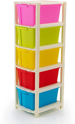 TOYMORROWS 5 Compartments Plastic Modular Drawer(Multicolor)