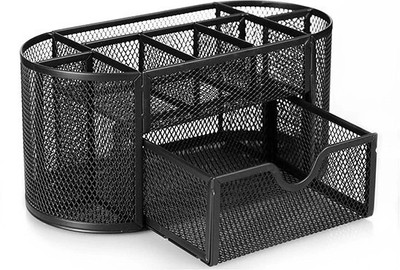 Nexvox 9 Compartments Metal Multipurpose Mesh Stationery Pen holder(Multicolor)