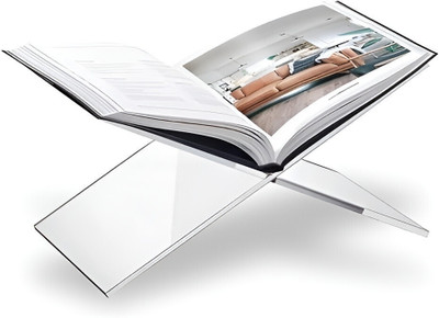 Wizzatprints 1 Compartments Acrylic Book Holder for Coffee Table Books Acrylic Book Holder for Coffee Table Books–Cookbook Holder(Black)