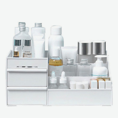 Charmpeak 7 Compartments Plastic Countertop Storage for Dressing Table & Stationery items(White)