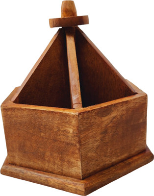KHUSUBHDECOR 6 Compartments WOODEN use for pen / pencil / scale etc(Brown)