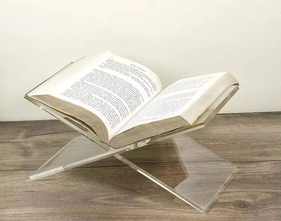 Wizzartprints 1 Compartments Acrylic Book Holder for Coffee Table Books Acrylic Book Holder for Coffee Table Books–Cookbook Holder(Transparent)