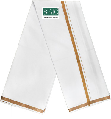 SAC SHREE APARAJEET CREATIONS Solid White, Beige Lungi
