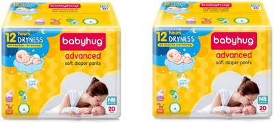 babyhug Advanced Pant Style Diaper - New Born (20 pieces) - ( Pack of 2 ) - New Born(40 Pieces)