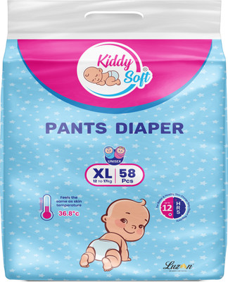 KiddySoft Soft & Comfortable Baby Pant Diapers - XL(58 Pieces)