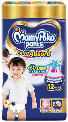 MamyPoko Extra Absorb Pants Style Baby Diaper Extra Large Pack of 40 - XL(40 Pieces)