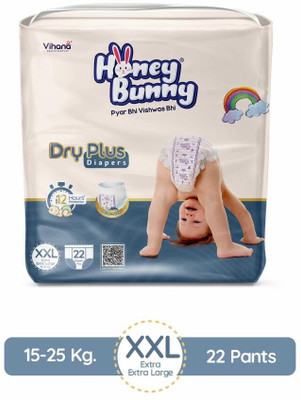 HONEY BUNNY Baby Diaper Pants with bubble top sheet| Extra Soft | 12 Hour protection - XXL - XXL(22 Pieces)