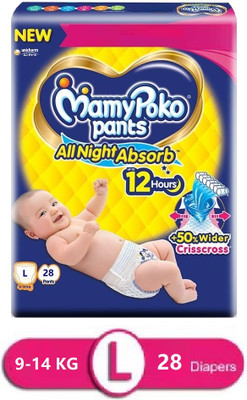 MamyPoko All Night Absorb Standard Baby Diaper Pants Large Size - L(28 Pieces)